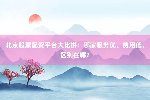 北京股票配资平台大比拼:哪家服务优、费用低,区别在哪?