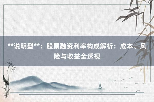 **说明型**：股票融资利率构成解析：成本、风险与收益全透视