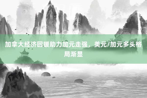 加拿大经济回暖助力加元走强，美元/加元多头格局渐显