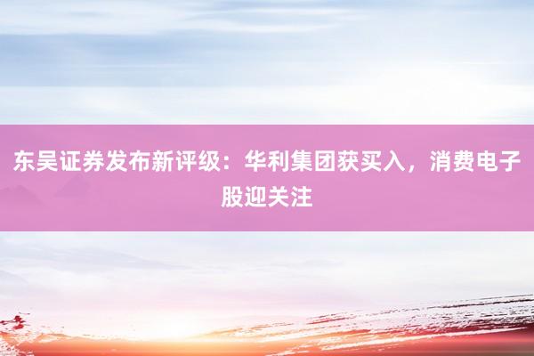 东吴证券发布新评级：华利集团获买入，消费电子股迎关注