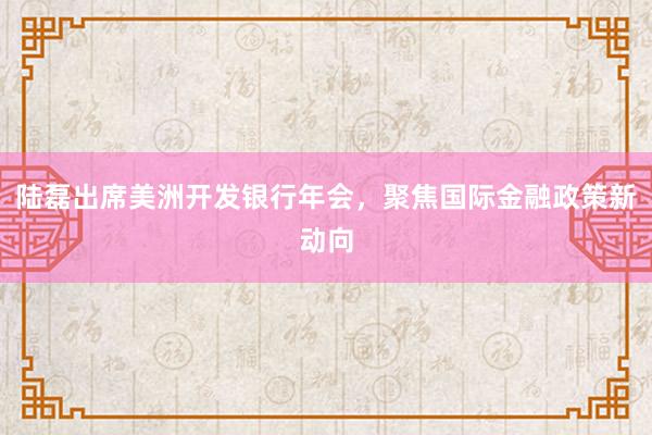 陆磊出席美洲开发银行年会，聚焦国际金融政策新动向