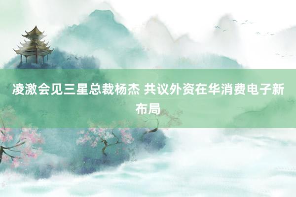 凌激会见三星总裁杨杰 共议外资在华消费电子新布局