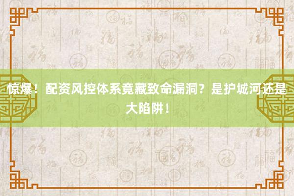 惊爆！配资风控体系竟藏致命漏洞？是护城河还是大陷阱！