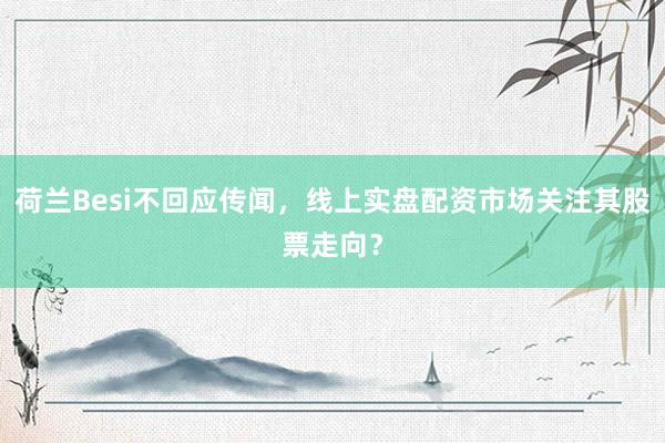 荷兰Besi不回应传闻，线上实盘配资市场关注其股票走向？