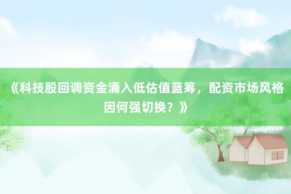 《科技股回调资金涌入低估值蓝筹，配资市场风格因何强切换？》